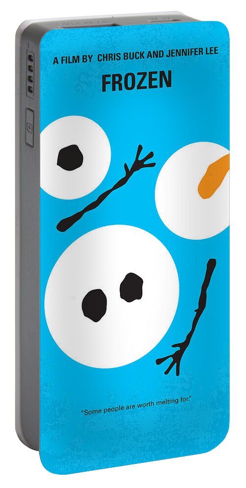 Frozen Portable Battery Charger featuring the digital art No396 My Frozen minimal movie poster by Chungkong Art