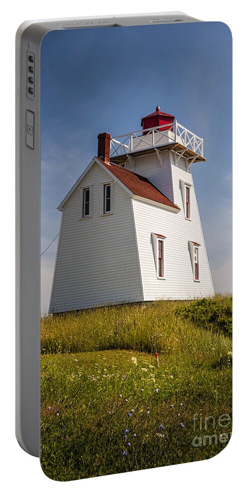 Lighthouse Portable Battery Charger featuring the photograph North Rustico Lighthouse 3 by Elena Elisseeva