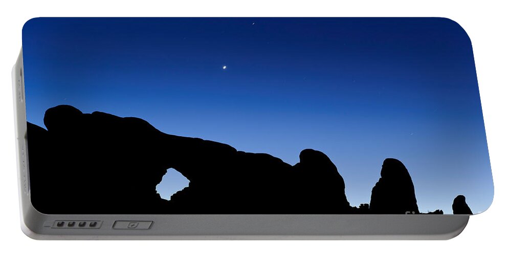 Nature Portable Battery Charger featuring the photograph North Window Arch, Arches National Park by John Shaw