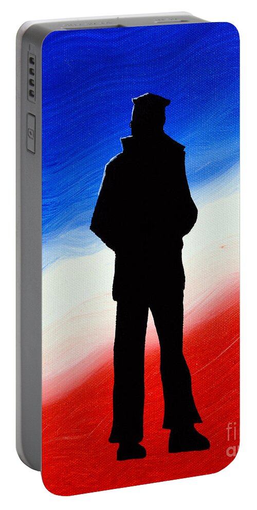 Non Sibi Sed Patriae Portable Battery Charger featuring the painting Not Self But Country by Alys Caviness-Gober