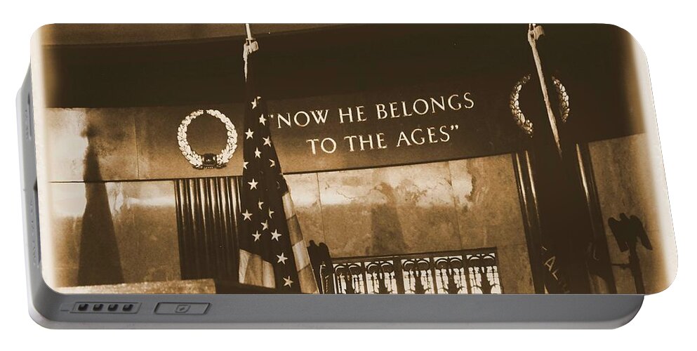 Abraham Lincoln Portable Battery Charger featuring the photograph Now He Belongs to the Ages by Luther Fine Art
