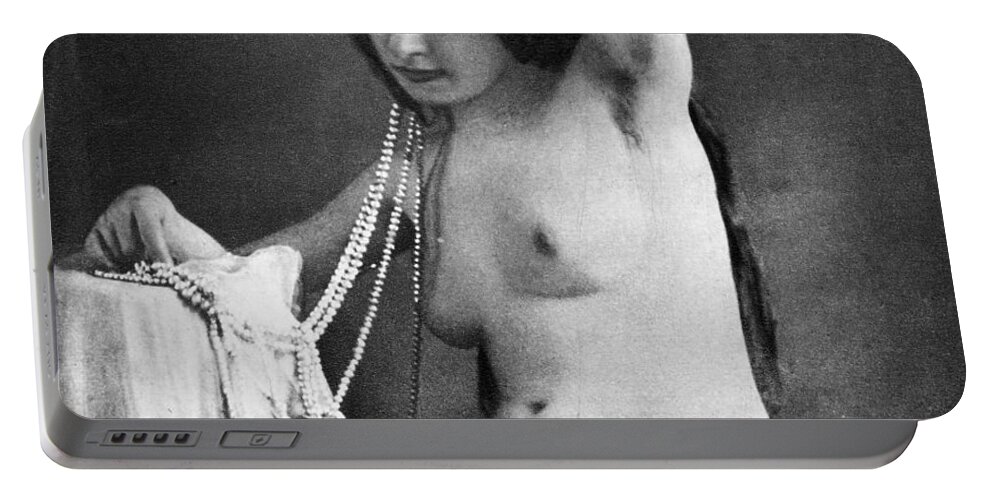 1850 Portable Battery Charger featuring the photograph NUDE POSING, c1850 by Granger