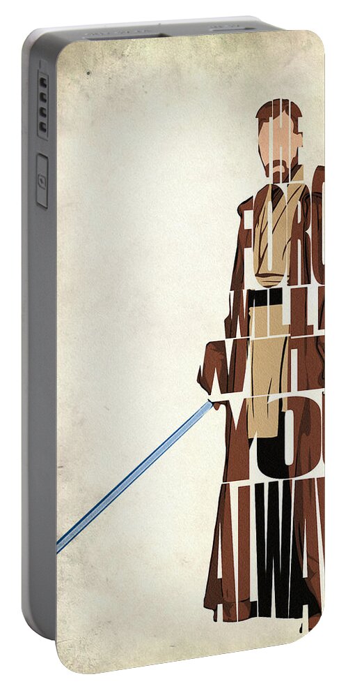 Obi-wan Kenobi Portable Battery Charger featuring the digital art Obi-Wan Kenobi - Ewan McGregor by Inspirowl Design