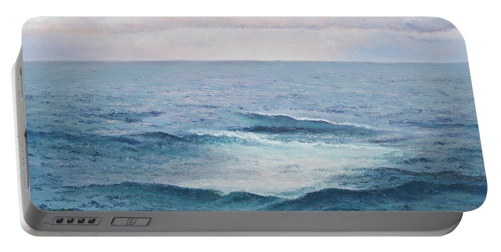 Ocean Portable Battery Charger featuring the painting Ocean by Jan Matson by Jan Matson