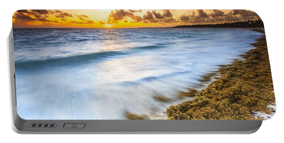 Clouds Portable Battery Charger featuring the photograph Ocean Retreat by Sebastian Musial