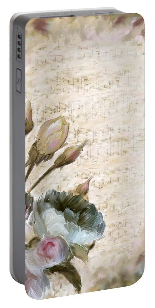 Floral Portable Battery Charger featuring the painting Ode to Love by Portraits By NC