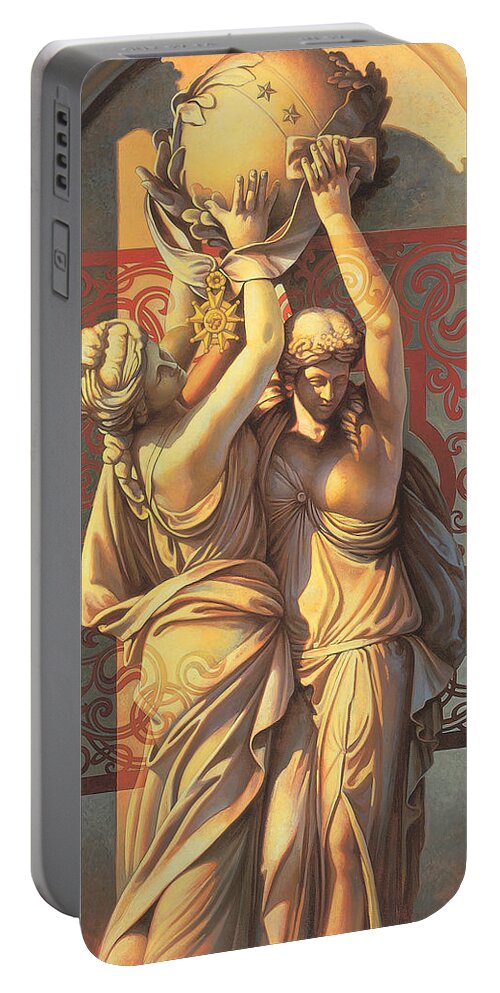 Conceptual Portable Battery Charger featuring the painting Offering by Mia Tavonatti