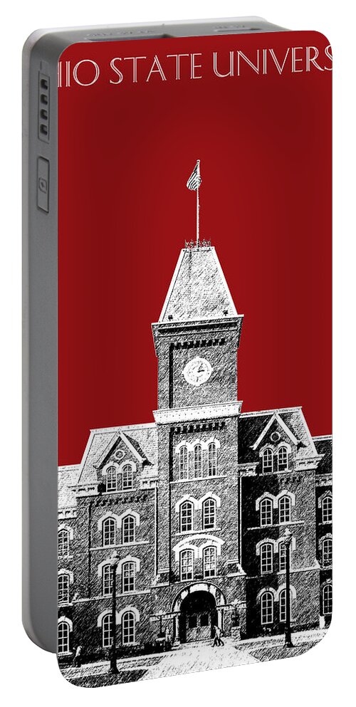 University Portable Battery Charger featuring the digital art Ohio State University - Dark Red by DB Artist