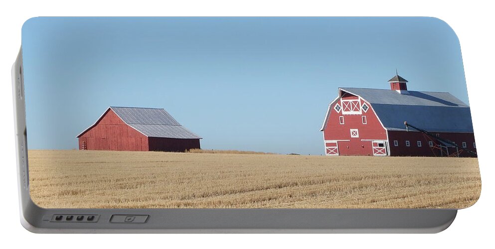 Barns Portable Battery Charger featuring the photograph Old and New by Ron Roberts