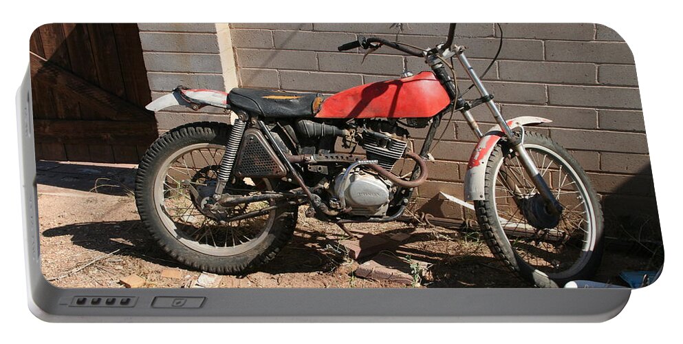 Honda Portable Battery Charger featuring the photograph Old Bike by David S Reynolds