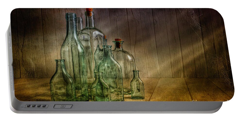 Art Portable Battery Charger featuring the photograph Old Bottles by Veikko Suikkanen