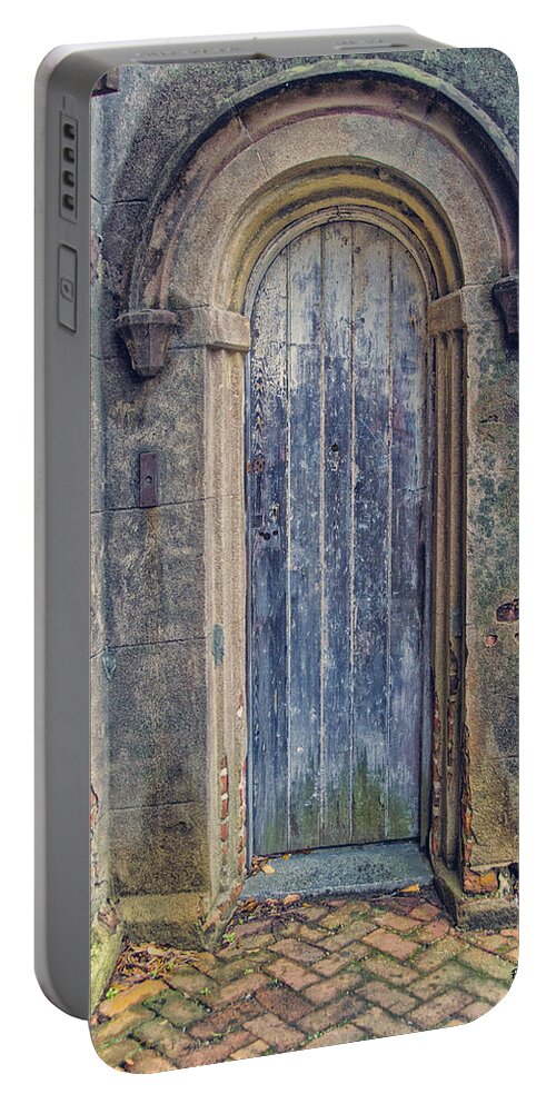 Door Portable Battery Charger featuring the photograph Old Charleston Jail by Peg Runyan