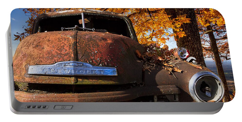 1940s Portable Battery Charger featuring the photograph Old Chevy Truck by Debra and Dave Vanderlaan
