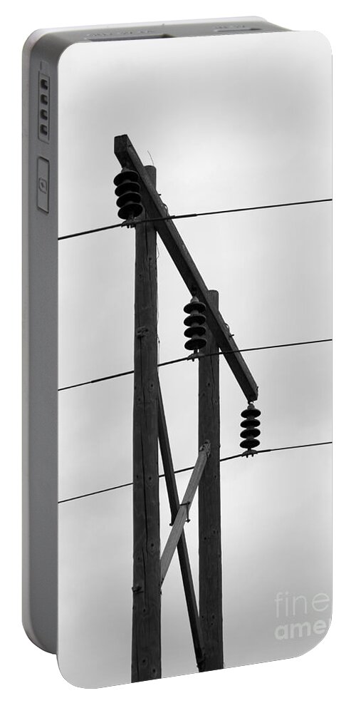 Photography Portable Battery Charger featuring the photograph Old Country Power Line by Jackie Farnsworth