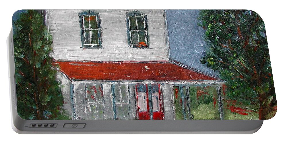 Farm House Portable Battery Charger featuring the painting Old Farm House by Anna Ruzsan
