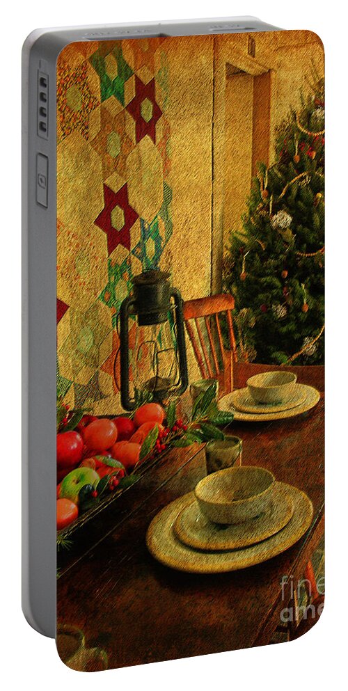 Textures Portable Battery Charger featuring the photograph Old Fashion Christmas At Atalaya by Kathy Baccari