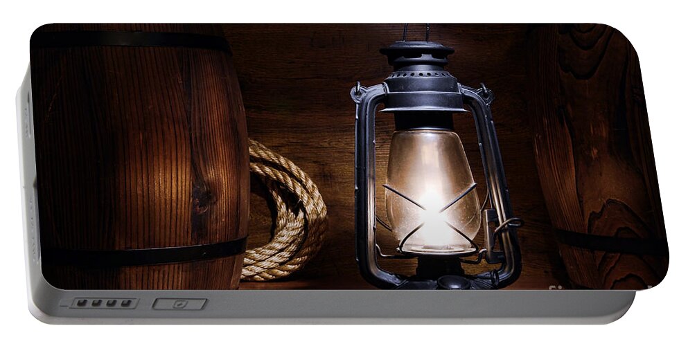 Kerosene Portable Battery Charger featuring the photograph Old Kerosene Lantern by Olivier Le Queinec