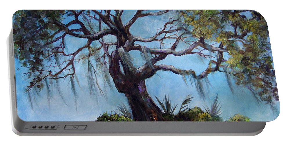 Oak Tree Portable Battery Charger featuring the painting Old Oak by Deborah Smith