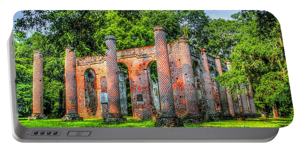 Old Sheldon Church Ruins Portable Battery Charger featuring the photograph Old Sheldon Church Ruins by Dale Powell