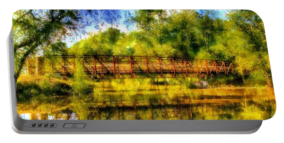 Olde Rope Mill Portable Battery Charger featuring the digital art Olde Rope Mill Bridge by Daniel Eskridge