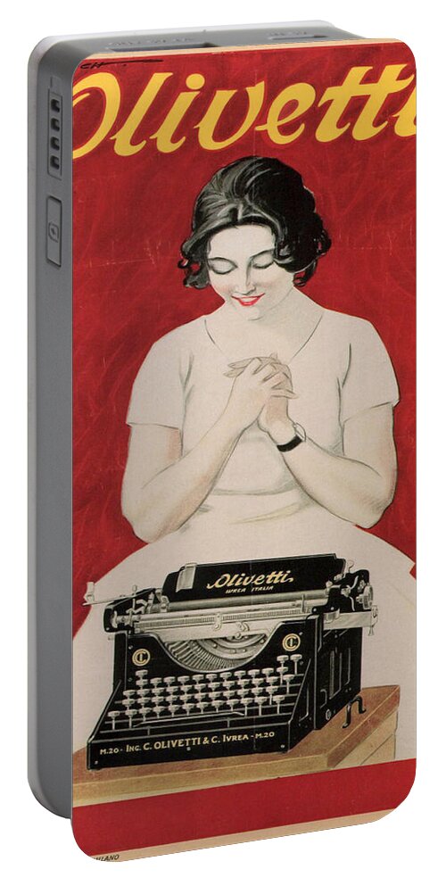 Olivetti Portable Battery Charger featuring the digital art Olivetti by Georgia Clare