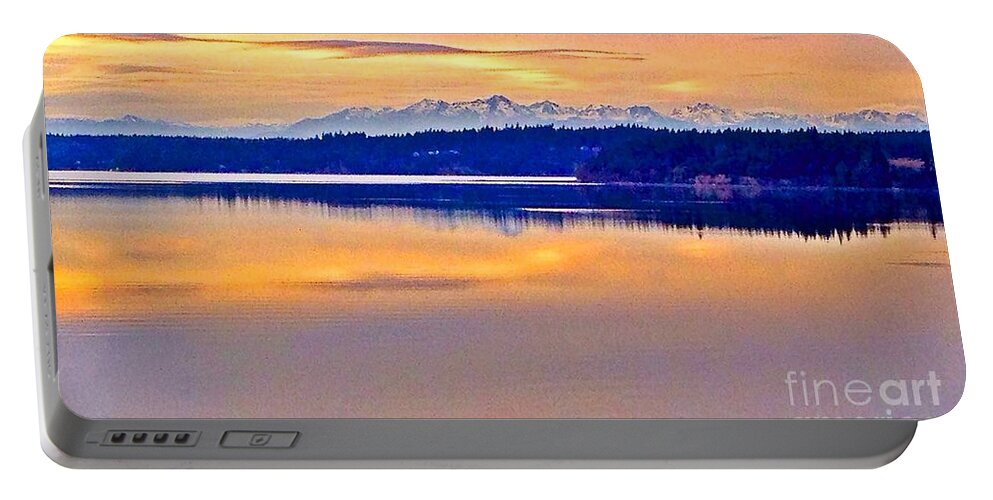 Photography Portable Battery Charger featuring the photograph Olympics Sunset by Sean Griffin