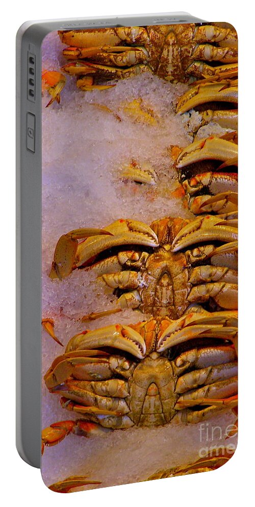 Crabs Portable Battery Charger featuring the photograph On Ice by LeLa Becker