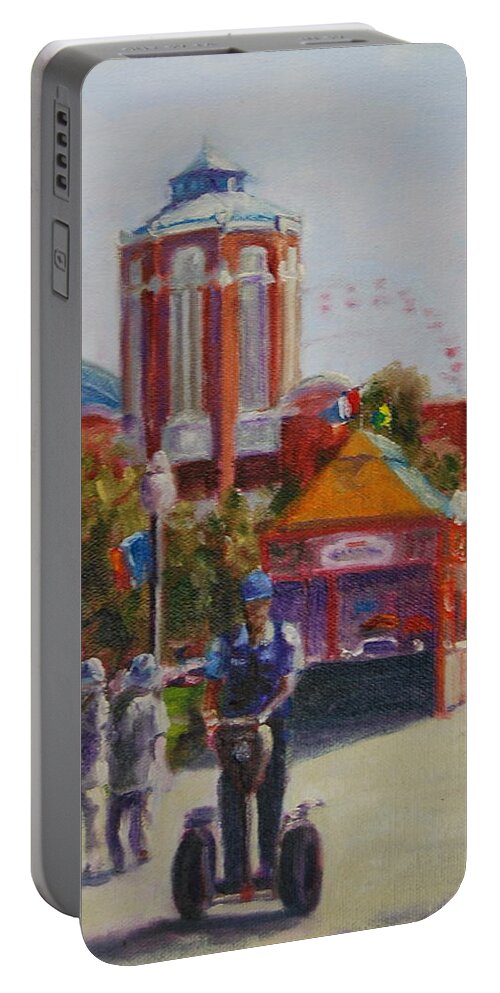 Chicago Portable Battery Charger featuring the painting On Patrol by Will Germino
