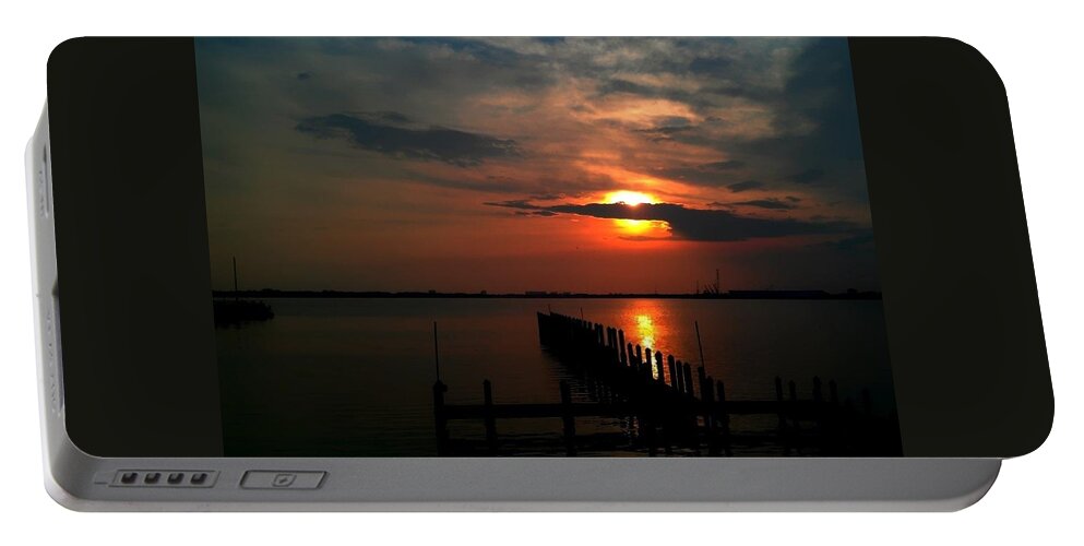 Florida Portable Battery Charger featuring the photograph On The Boardwalk by Debra Forand