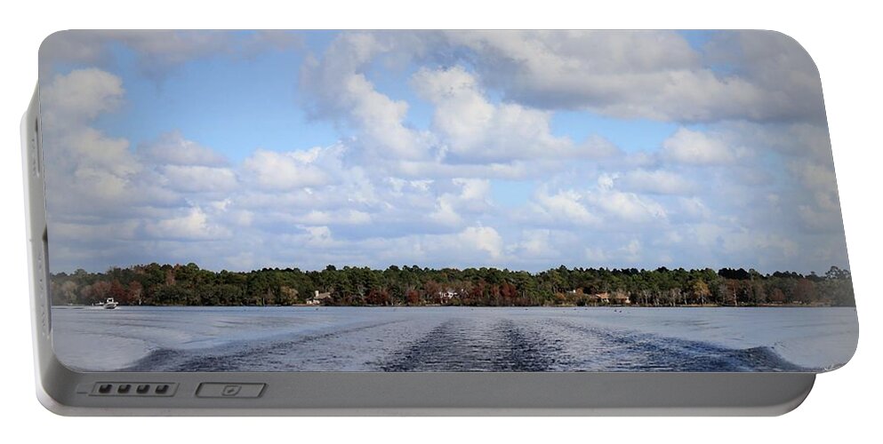 Lake Portable Battery Charger featuring the photograph On The Lake by Debra Forand