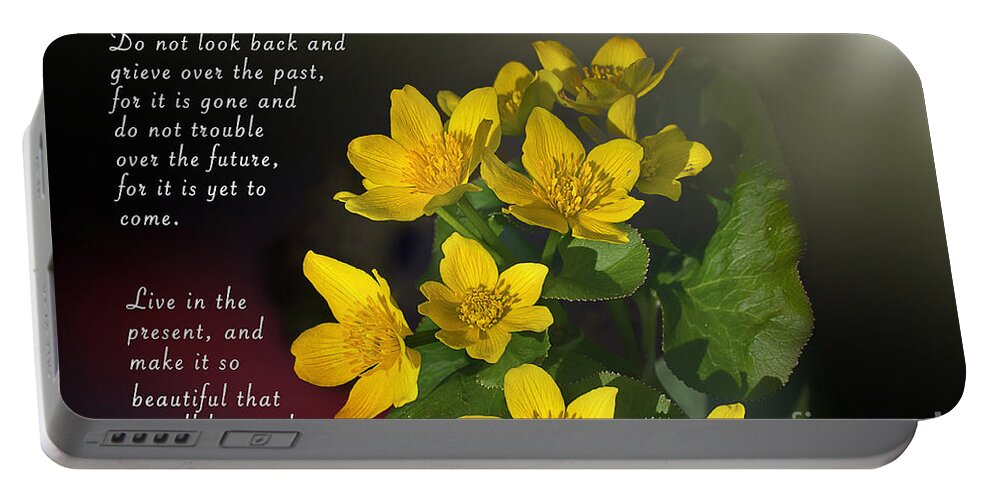 Water Lilly Portable Battery Charger featuring the photograph One Day at a Time by Gwen Gibson
