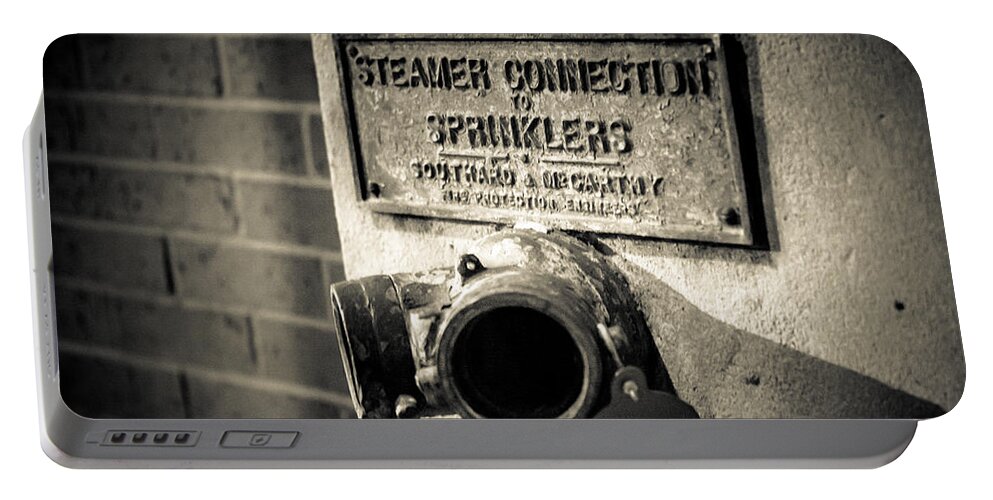 Industrial Portable Battery Charger featuring the photograph Open Sprinkler by Melinda Ledsome