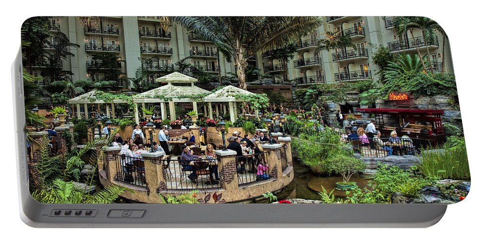 Opryland Portable Battery Charger featuring the photograph Opryland Hotel at Christmas by Diana Powell