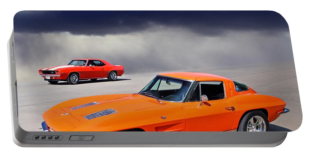 Chevrolet Portable Battery Charger featuring the photograph Orange Crush by Christopher McKenzie
