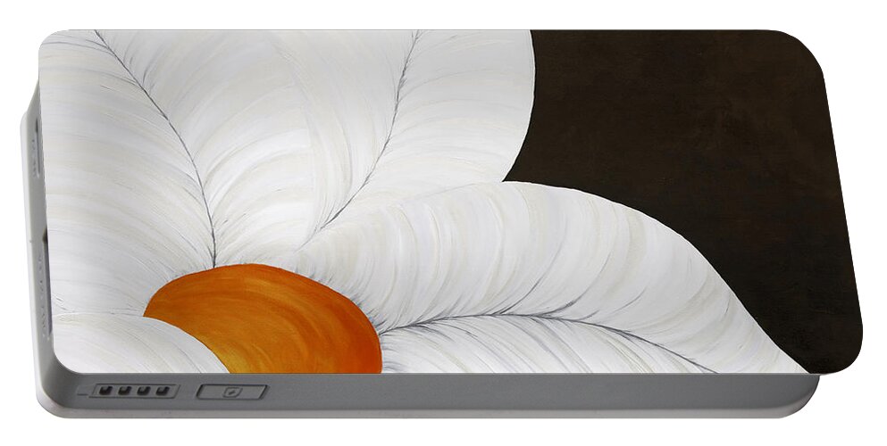 Flower Portable Battery Charger featuring the painting Orange Crush by Tamara Nelson