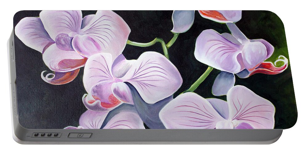 Orchids Portable Battery Charger featuring the painting Orchids II by Debbie Hart