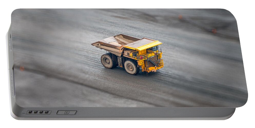 Hull Rust Mine Portable Battery Charger featuring the photograph Ore Hauler by Paul Freidlund
