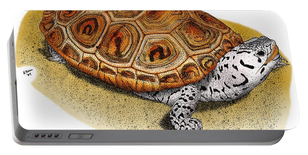 Art Portable Battery Charger featuring the photograph Ornate Diamondback Terrapin by Roger Hall