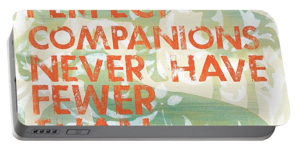 Inspirational Portable Battery Charger featuring the painting Our Perfect Companion by Debbie DeWitt