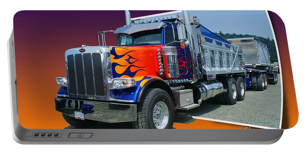 Trucks Portable Battery Charger featuring the photograph Out of the photo Peterbilt by Randy Harris