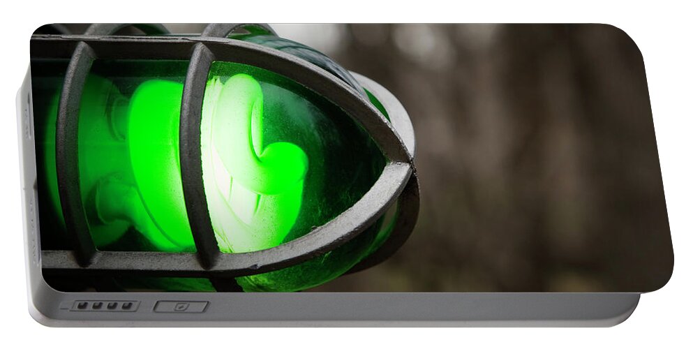 Close-up Portable Battery Charger featuring the photograph Outdoor Close-up A Green, Spiral by Ron Koeberer