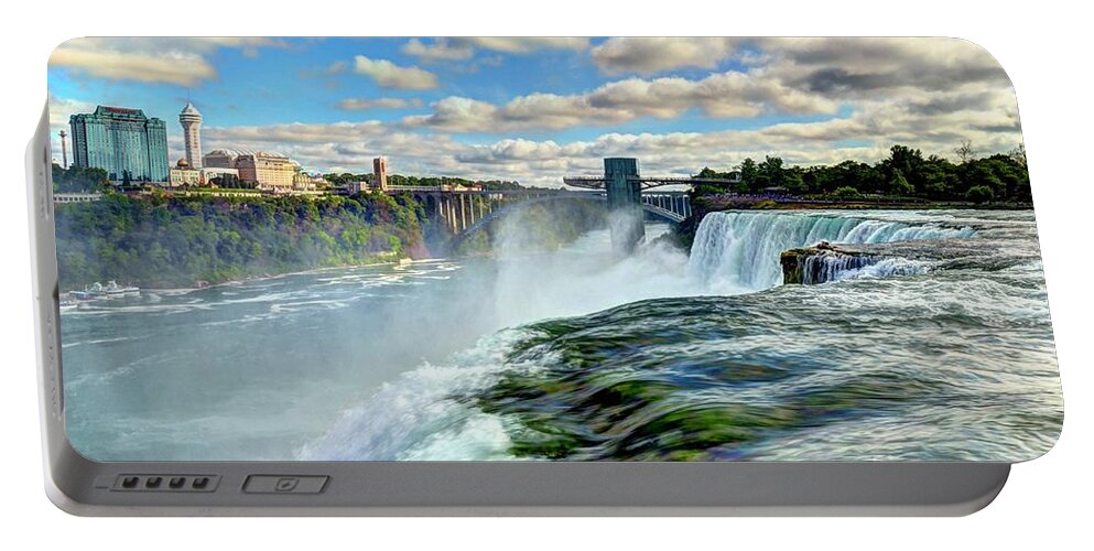 Niagara Falls Portable Battery Charger featuring the photograph Over The Edge 1 by Mel Steinhauer