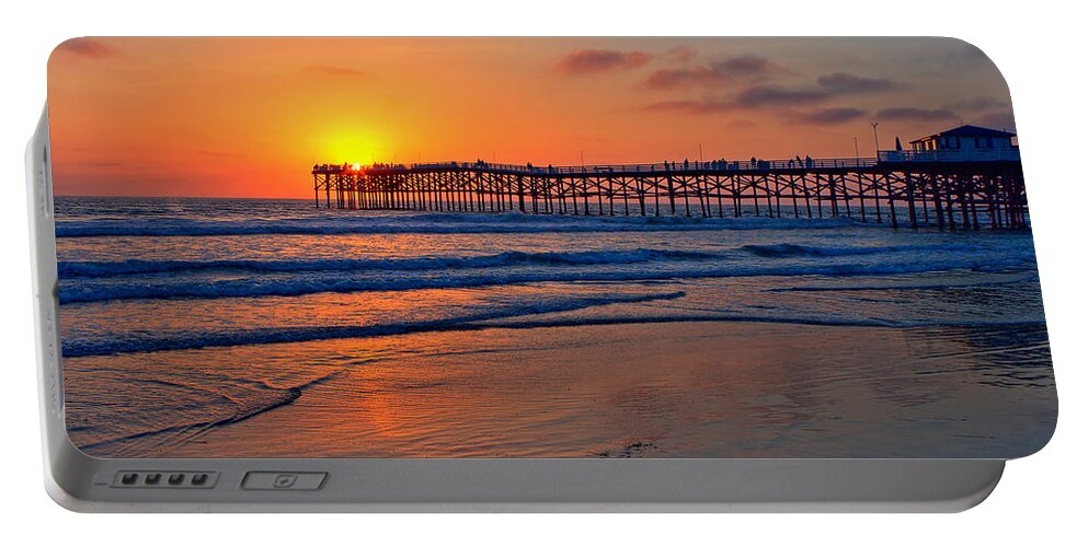 Architecture Portable Battery Charger featuring the photograph Pacific Beach Pier - EX Lrg - Widescreen by Peter Tellone