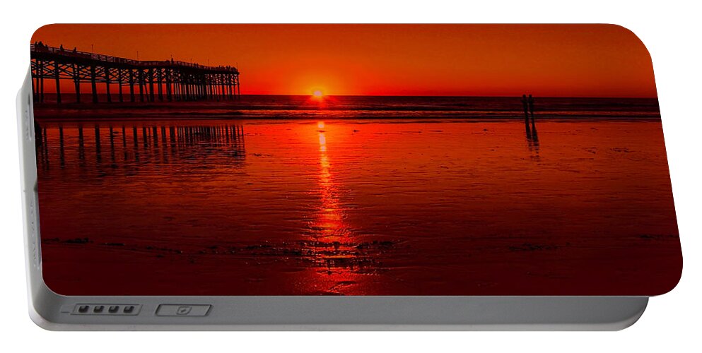Sunset Portable Battery Charger featuring the photograph Pacific beach Sunset by Tammy Espino