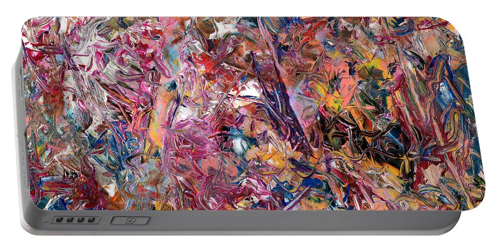 Abstract Portable Battery Charger featuring the painting Paint number 49 by James W Johnson
