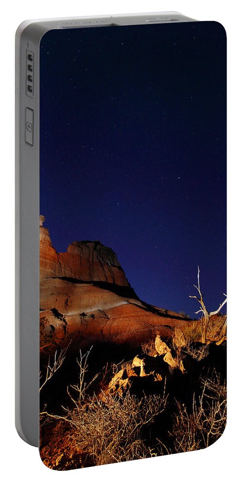 Lightpainting Portable Battery Charger featuring the photograph Palo Duro Canyon 2AM-114844 by Andrew McInnes