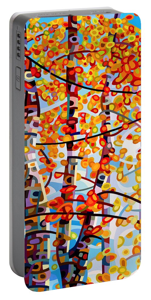 Vertical Portable Battery Charger featuring the painting Panoply by Mandy Budan