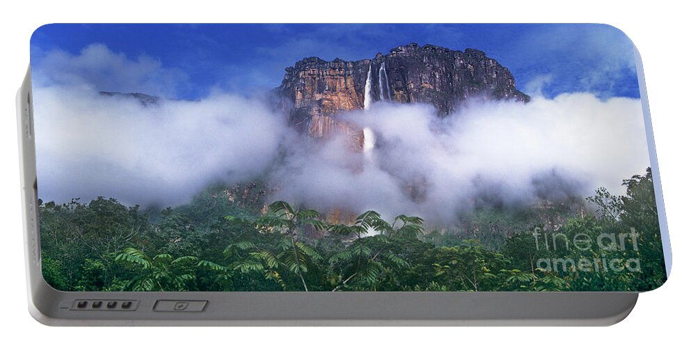 South America Portable Battery Charger featuring the photograph Panorama Angel Falls Canaima National Park Veneziuela by Dave Welling