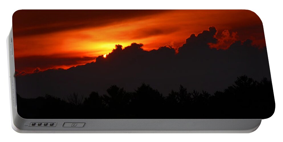 Panoramic Sunset Portable Battery Charger featuring the photograph Adirondack sunset work A by David Lee Thompson