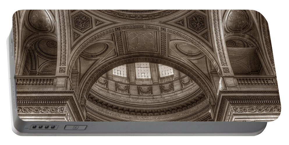 Paris Portable Battery Charger featuring the photograph Pantheon Vault by Michael Kirk